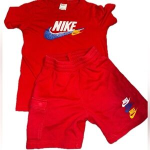 Nike youth medium red logo bundle sweatshirts & matching shirt bundle